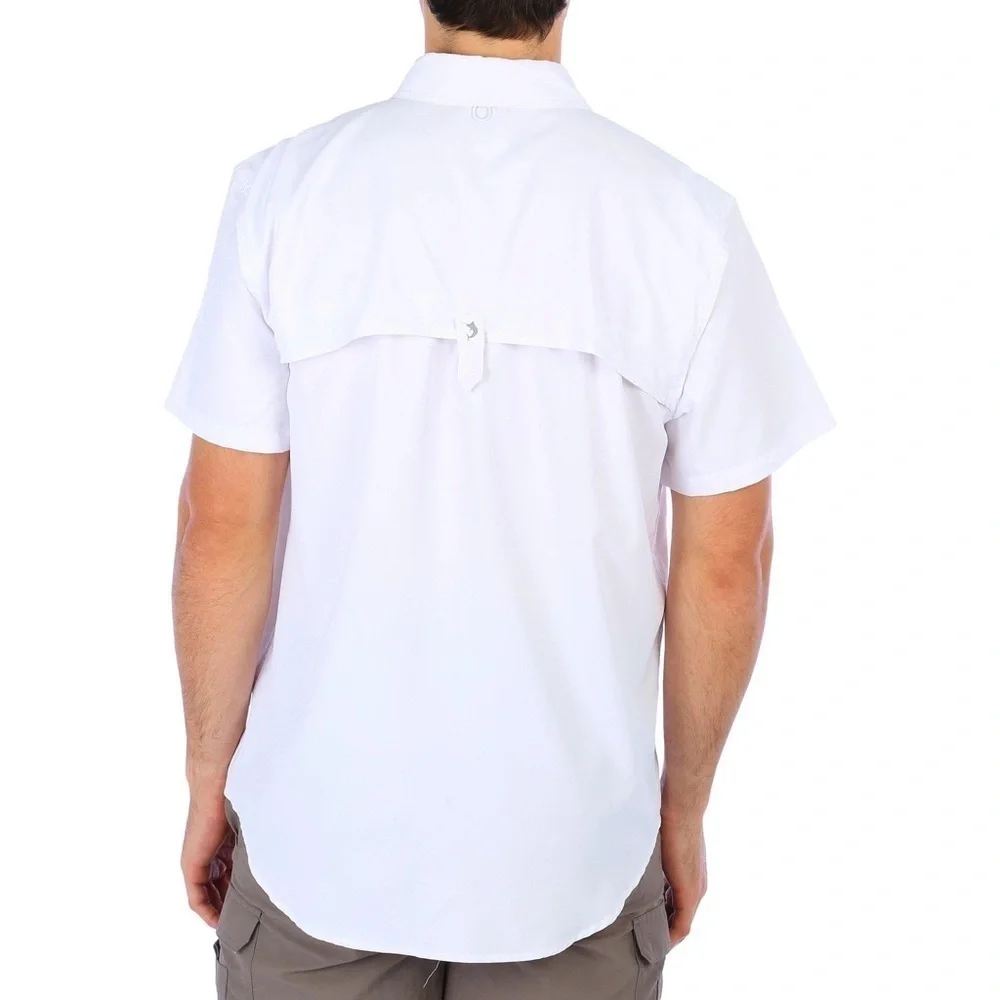 Reel Legends Saltwater II Short Sleeve Shirt Fishing Vented Outdoor White Medium